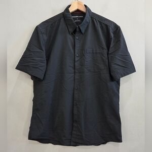 Western Rise Button Shirt Black Performance Lightweight Men's Size Large